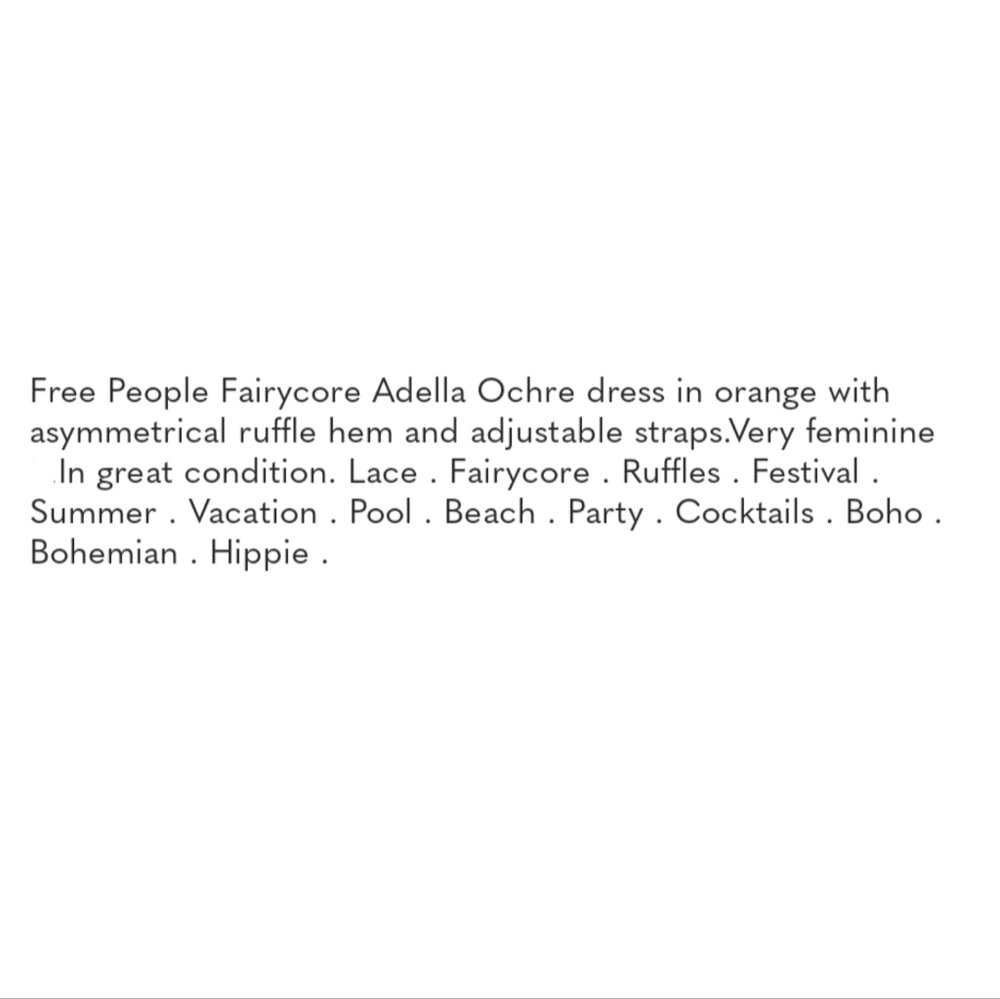 Intimately Free People Adella Ochre Dress. Asymmetrical Hem. Lace Detailing - Picture 13 of 15